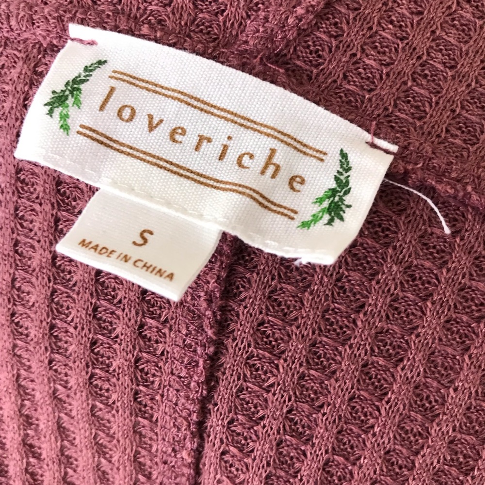 Love Riche Loveriche Mauve Pink Long Line Hooded Waffle Knit Duster Pockets S - Picture 3 of 9